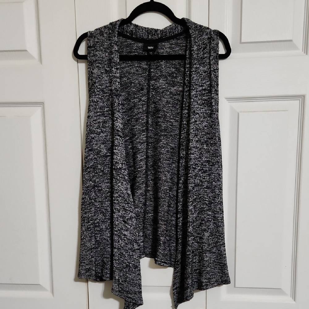 Mossimo Black and Gray Open Cardigan